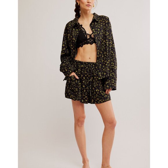 Free People Black Floral Pajama Set - Picture 1 of 8